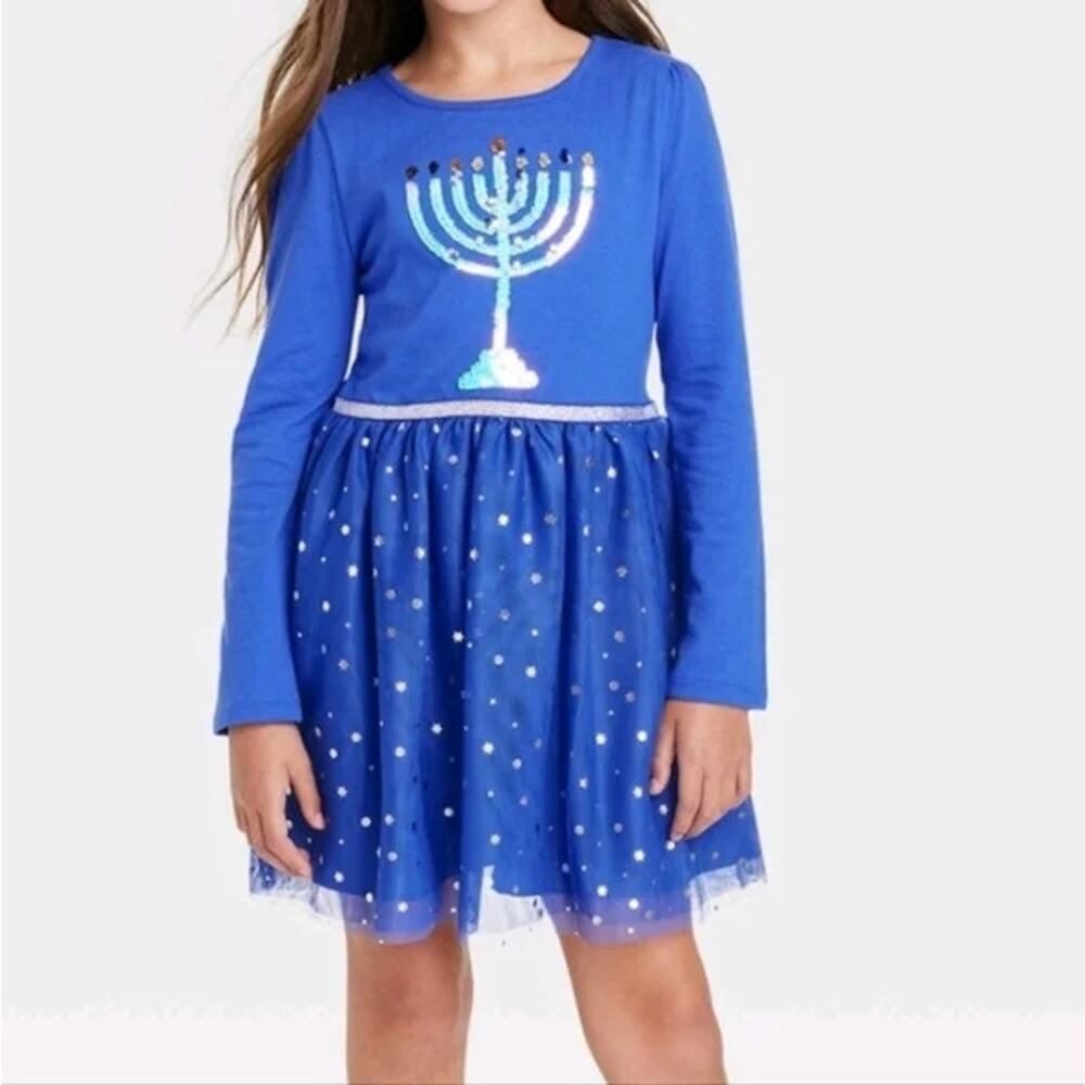 Menorah Hanukkah Dress, Size XL